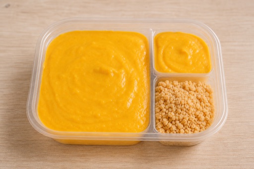 Photorealistic FI Mango pudding cup dessert P08 food image by VDAMO