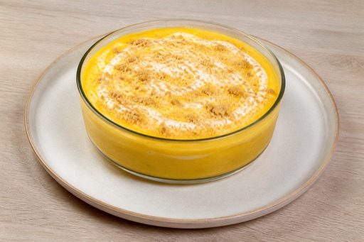 Photorealistic FI Mango pudding cup dessert P10 food image by VDAMO