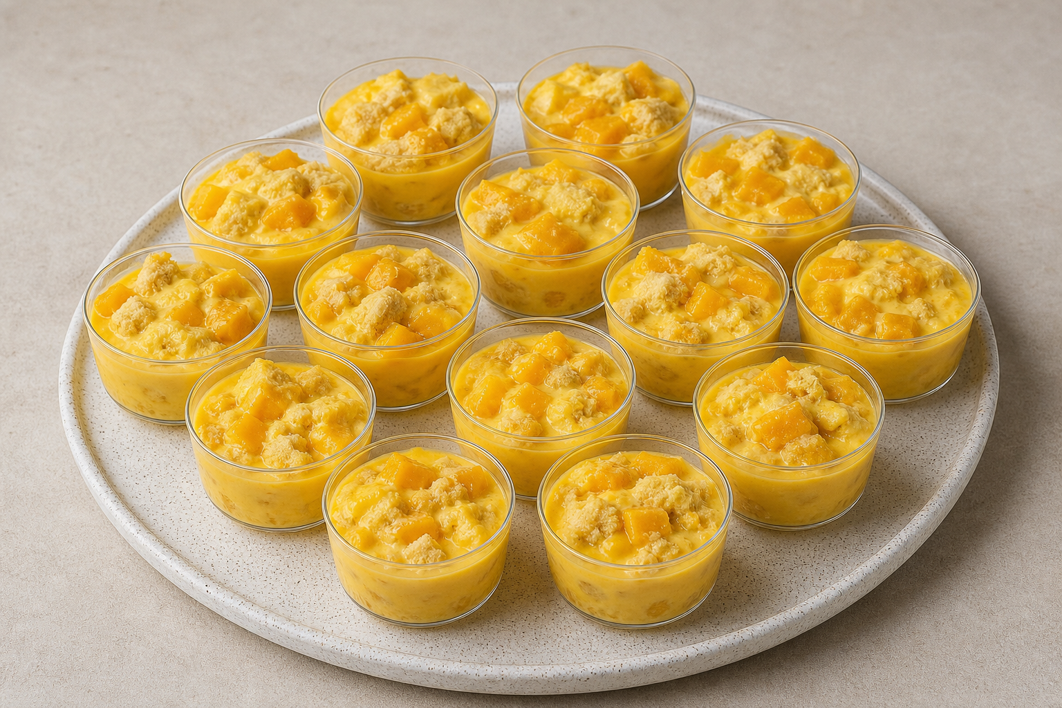 Photorealistic GB Mango pudding cup dessert P10 food image by VDAMO