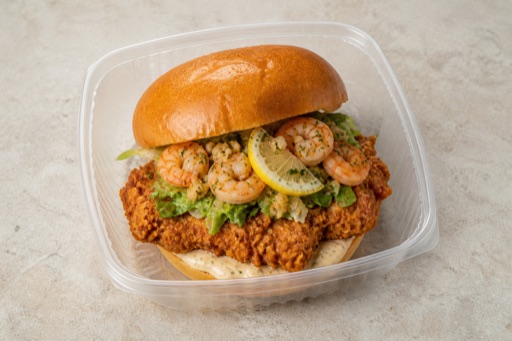 Photorealistic GB Crispy chicken burger fast-food P07 food image by VDAMO