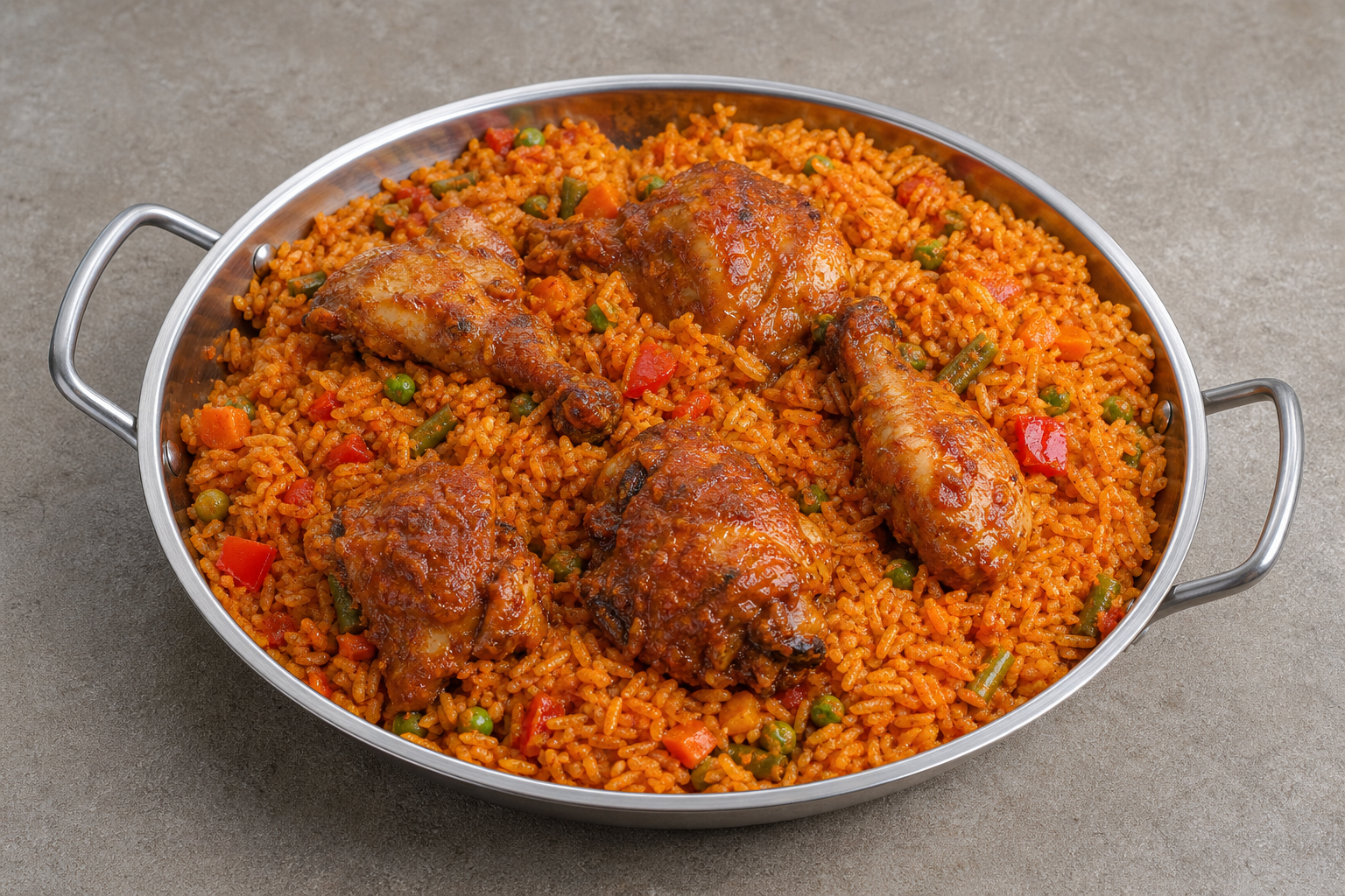 GH Jollof chicken plate african P05 — Ghana dish