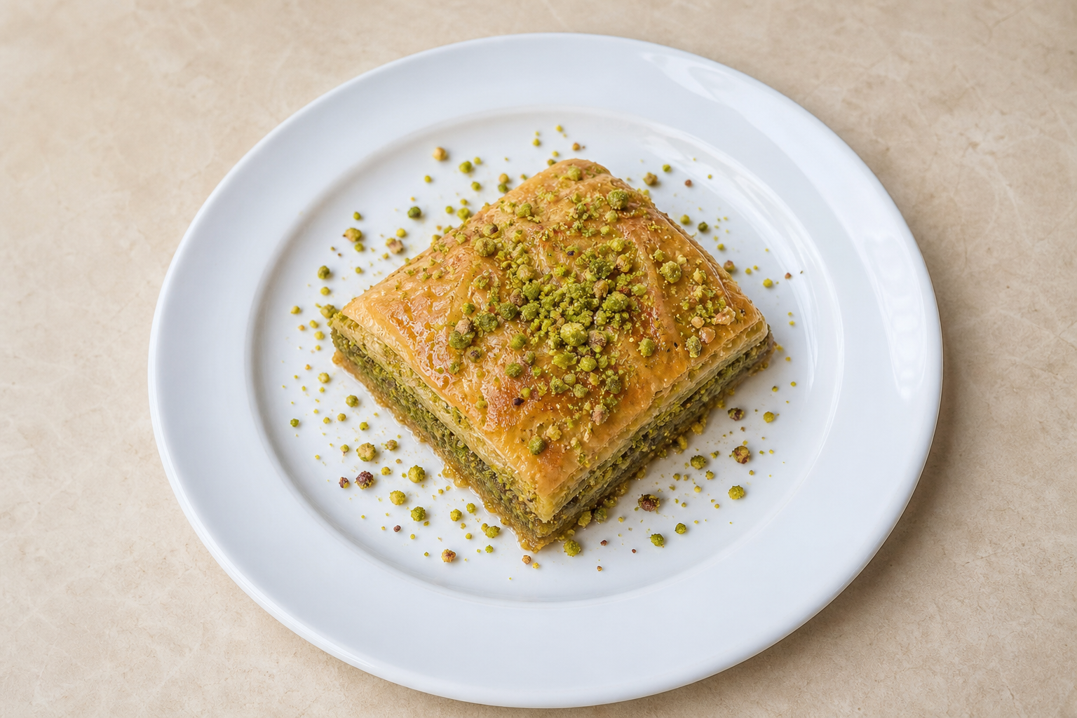 GR Pistachio dessert plate dessert P01 — Greece dish