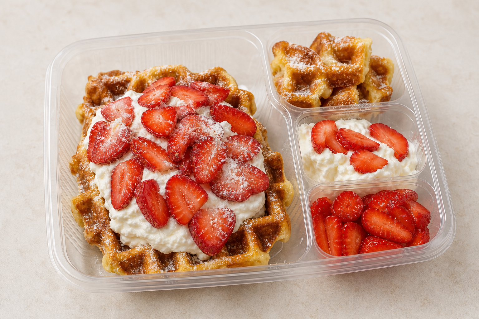 GR Strawberry cream waffle dessert P08 — Greece dish