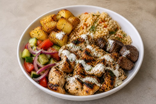 GR Grilled chicken meal greek P04 — Greece dish