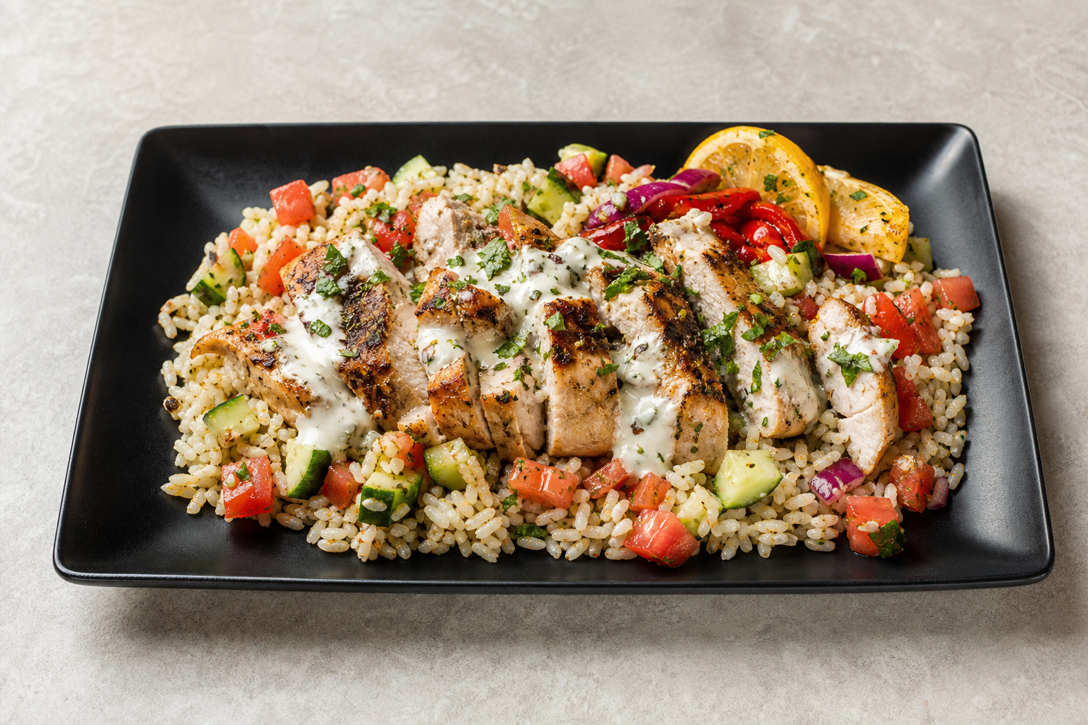 GR Signature rice plate greek P02 — Greece dish