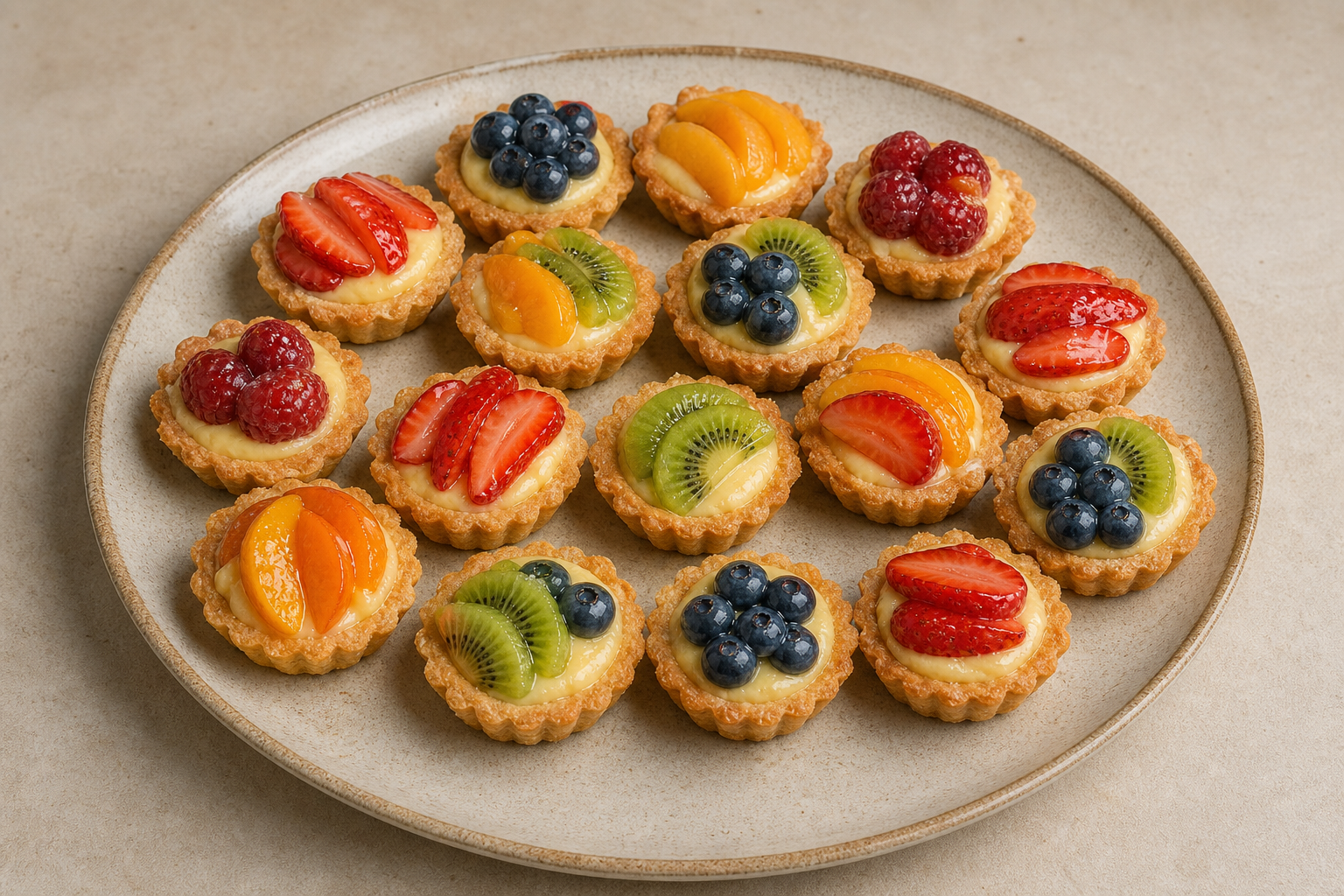 Photorealistic HR Mini fruit tart bakery P10 food image by VDAMO