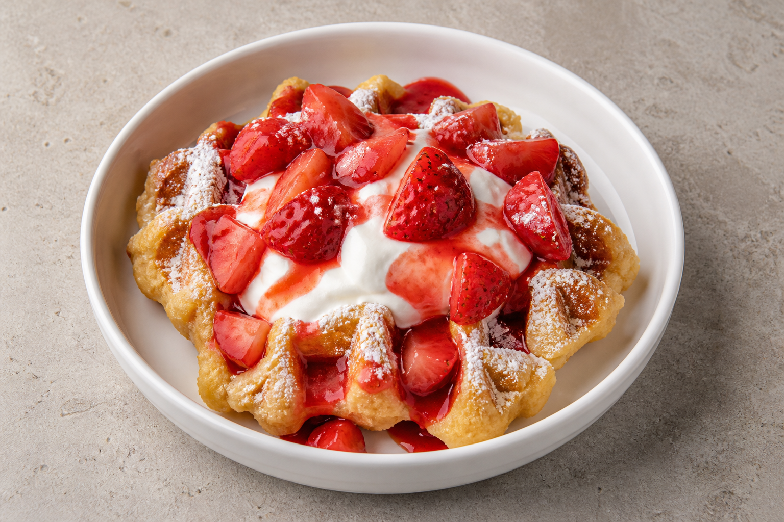 HU Strawberry cream waffle dessert P04 — Hungary dish