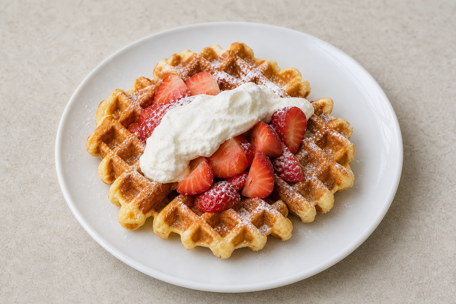 HU Strawberry cream waffle dessert P09 — Hungary dish