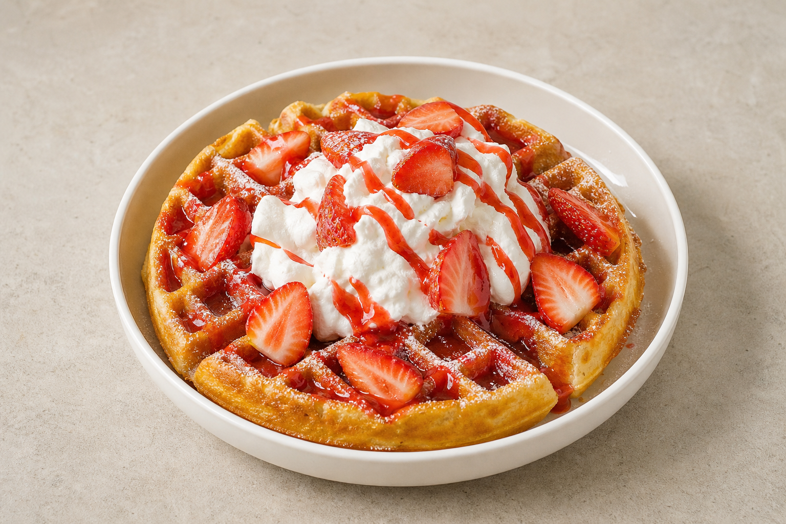 ID Strawberry cream waffle dessert P04 — Indonesia dish