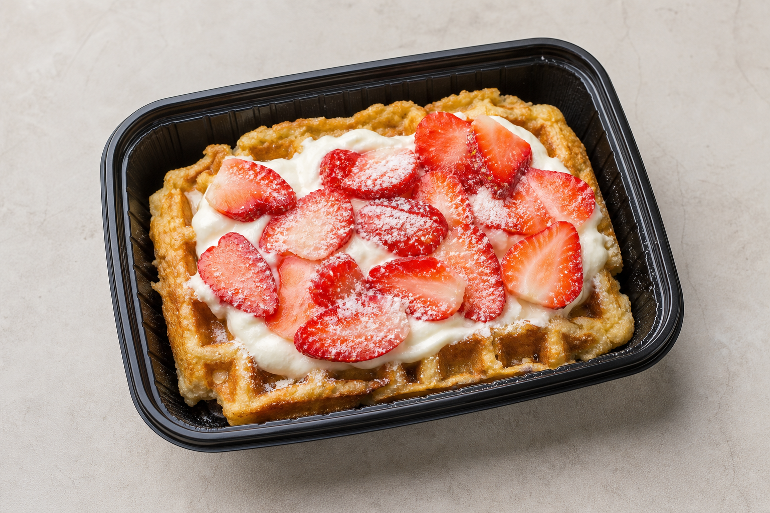 ID Strawberry cream waffle dessert P06 — Indonesia dish