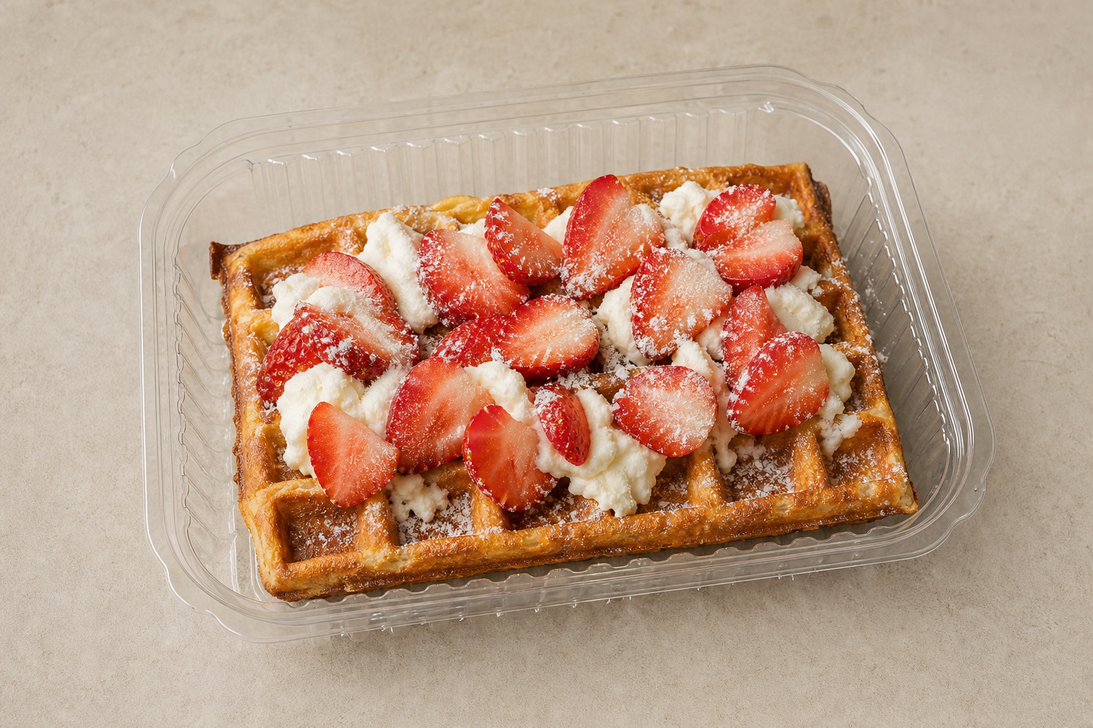 ID Strawberry cream waffle dessert P07 — Indonesia dish