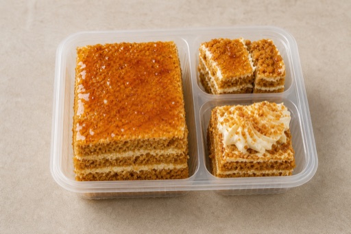 Photorealistic IN Honey cake slice dessert P08 food image by VDAMO