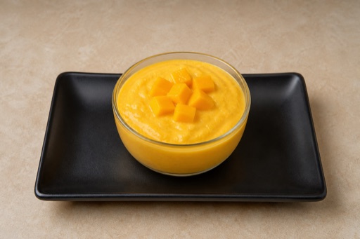 Photorealistic IN Mango pudding cup dessert P02 food image by VDAMO