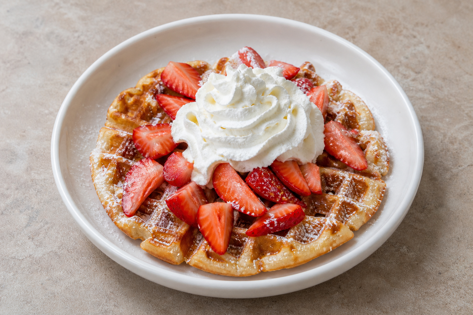 IT Strawberry cream waffle dessert P04 — Italy dish