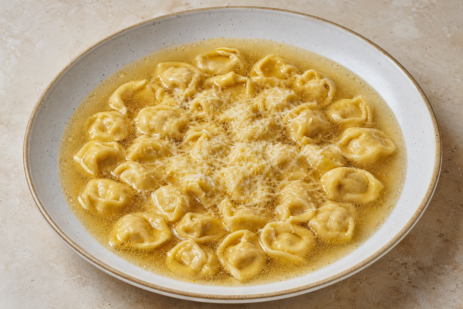 Photorealistic Tortellini in brodo P10 food image by VDAMO