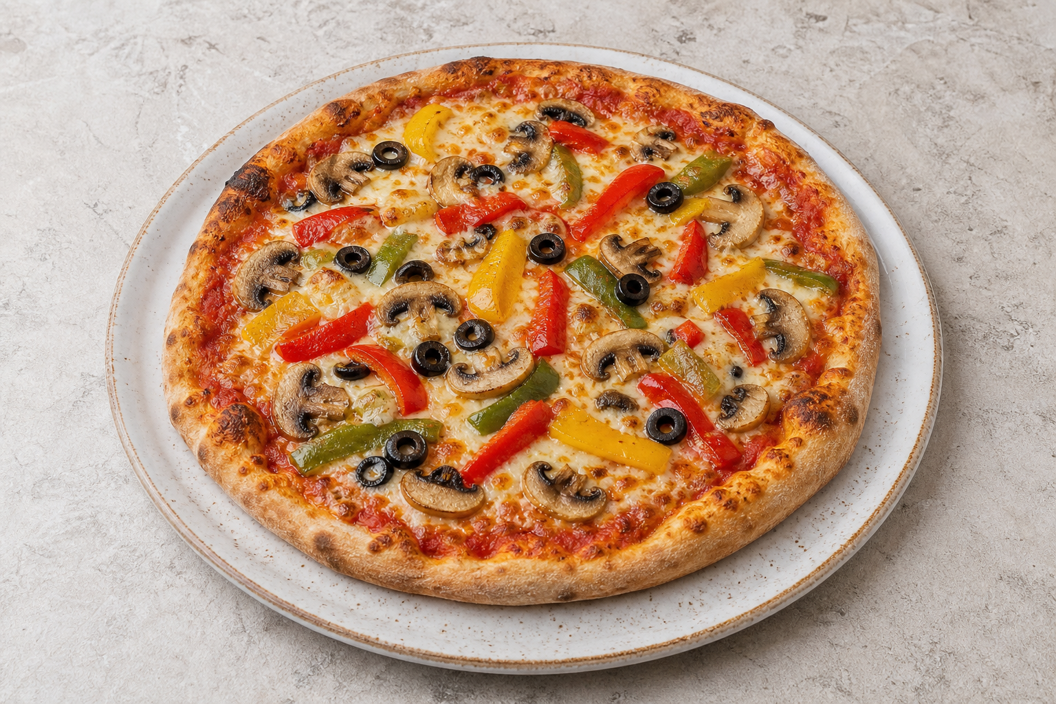 Photorealistic Vegetable pizza P05 food image by VDAMO