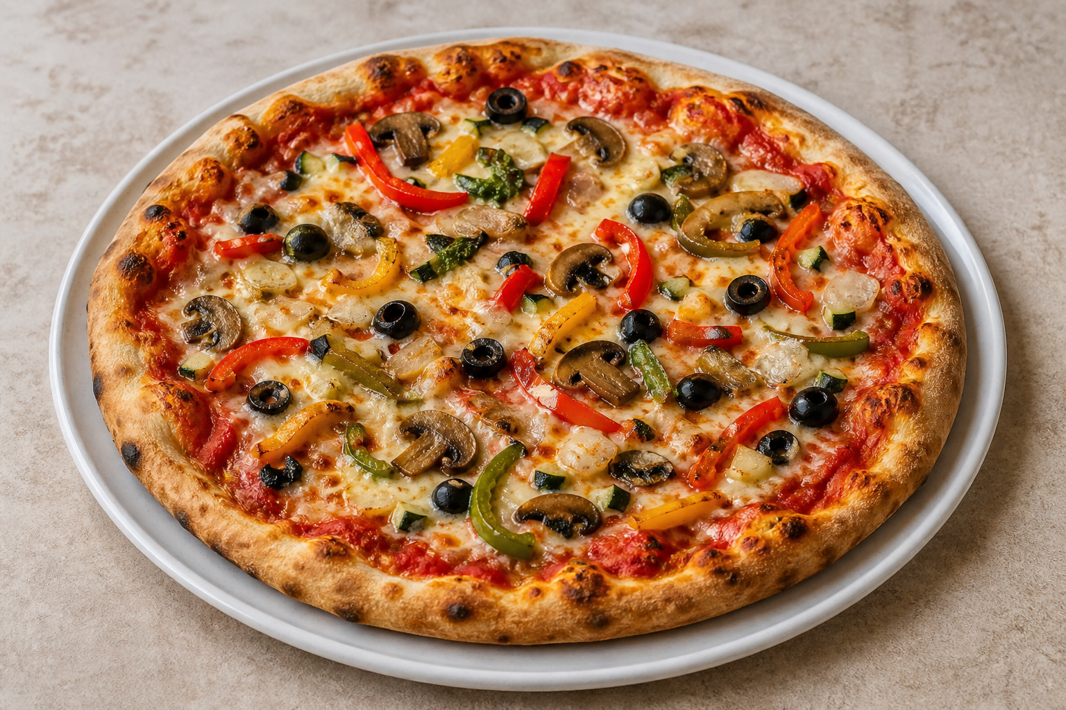 Photorealistic Vegetable pizza P10 food image by VDAMO