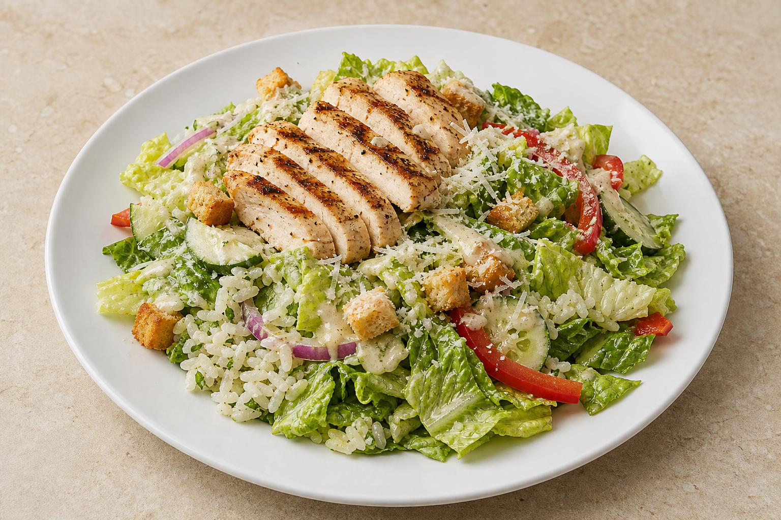 Photorealistic IT Caesar salad chicken western P01 food image by VDAMO