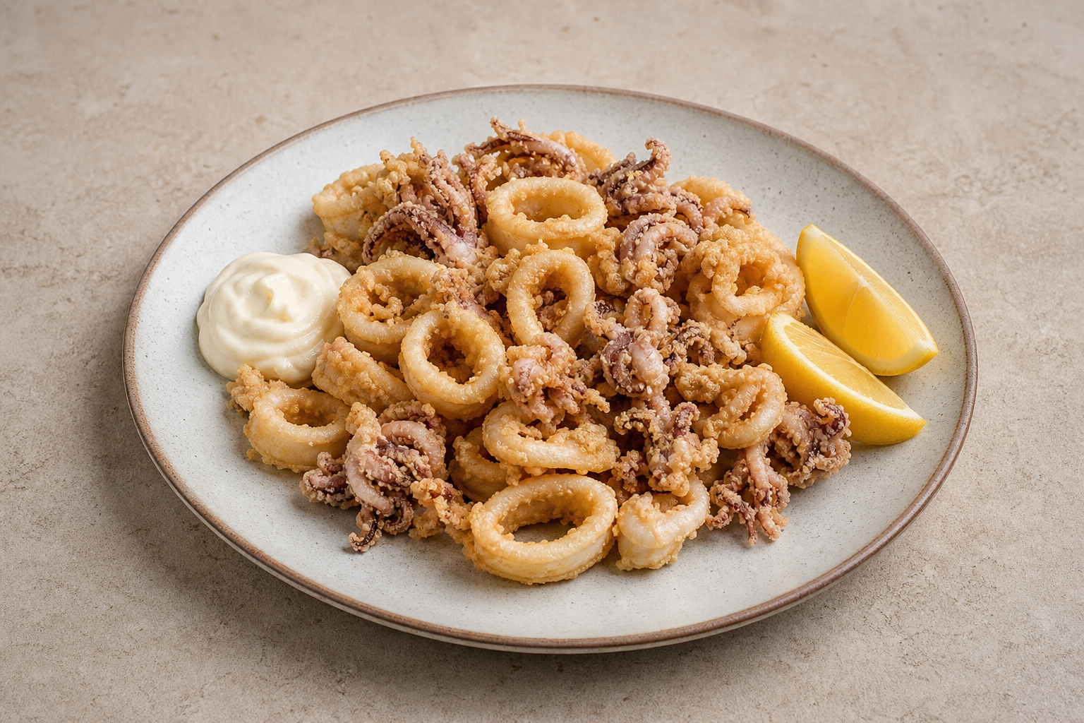 Photorealistic Fried calamari P07 food image by VDAMO