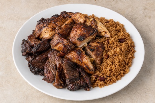 Photorealistic JM Barbecue rice set barbecue P01 food image by VDAMO