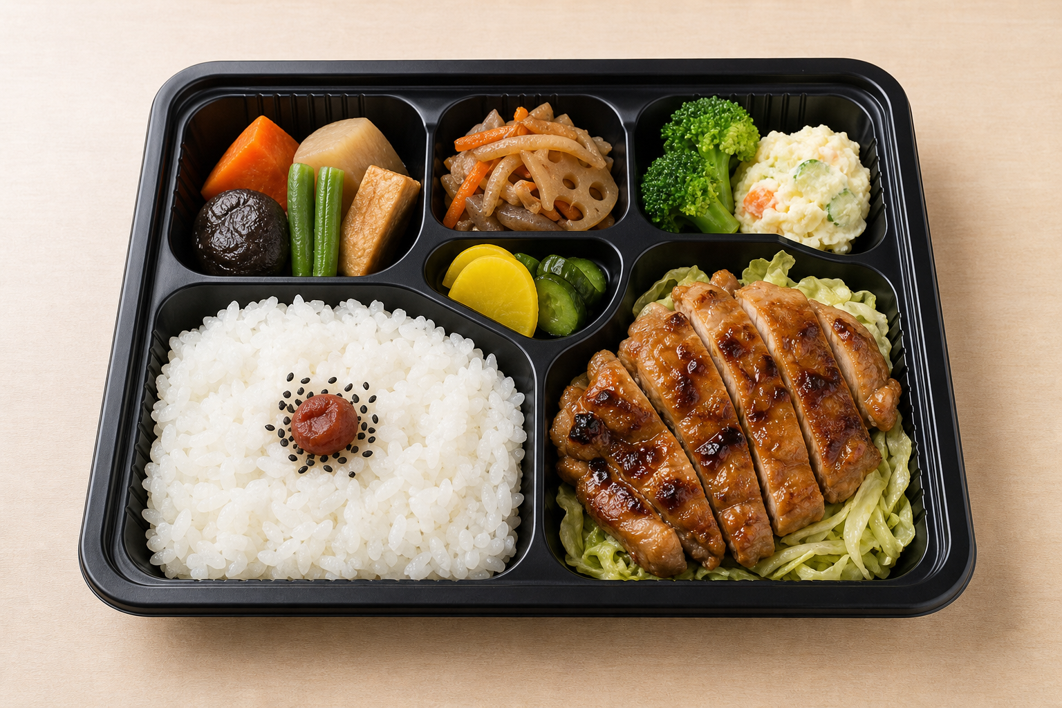 Photorealistic Japanese daily bento P08 food image by VDAMO