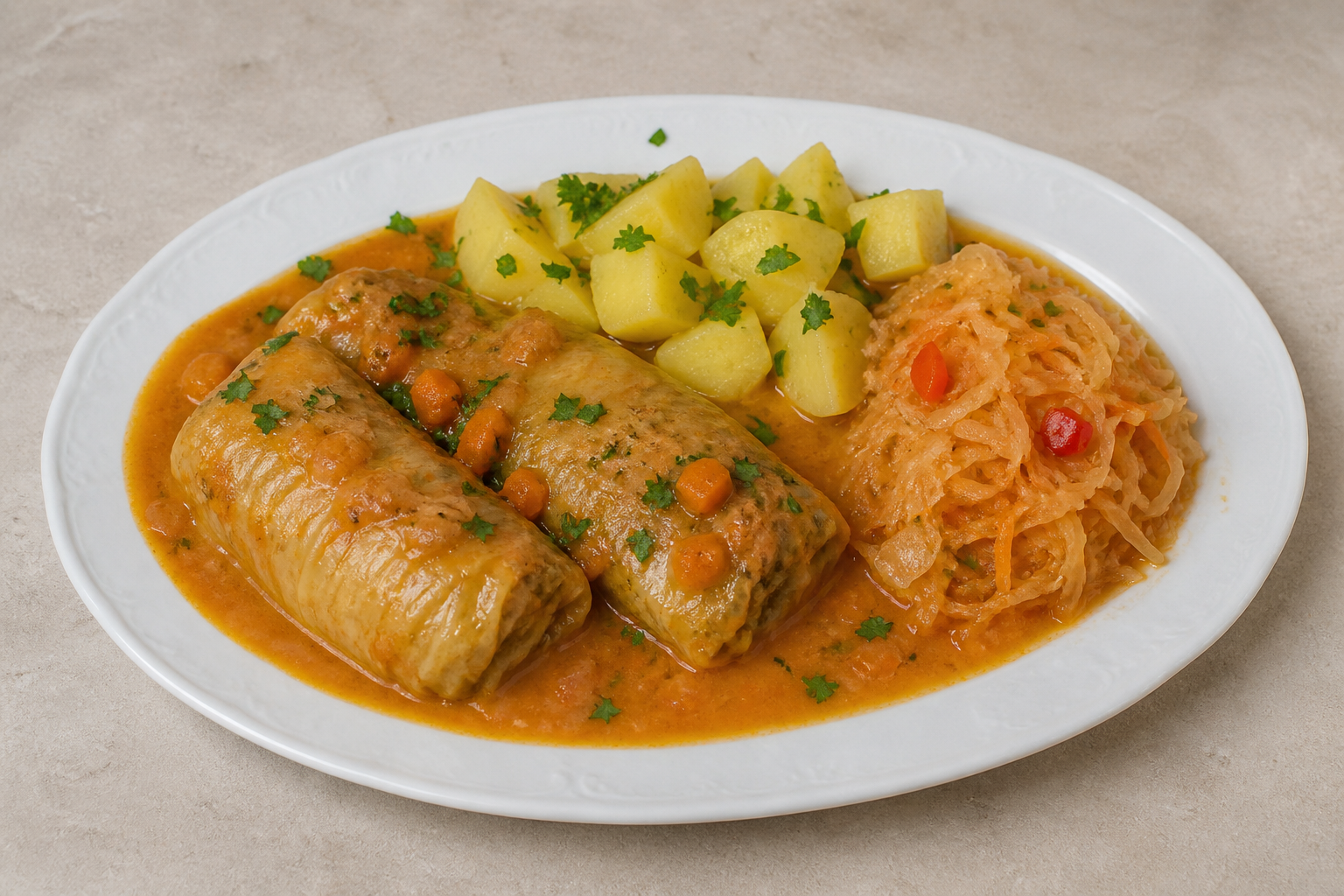 Photorealistic LT Cabbage roll plate eastern-european P03 food image by VDAMO