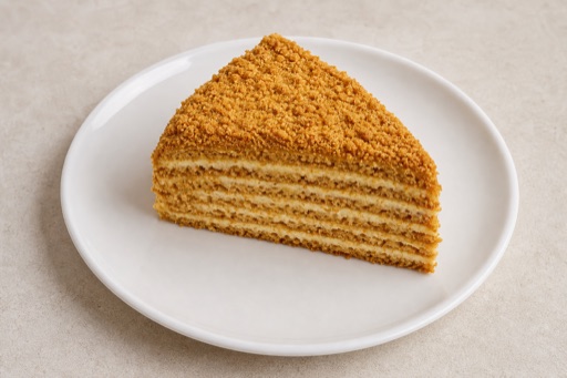 Photorealistic LV Honey cake slice dessert P01 food image by VDAMO