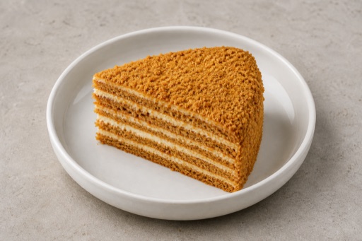 Photorealistic LV Honey cake slice dessert P04 food image by VDAMO
