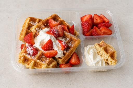 LV Strawberry cream waffle dessert P08 — Latvia dish