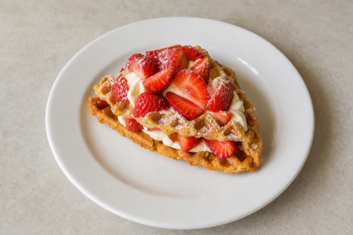LV Strawberry cream waffle dessert P09 — Latvia dish