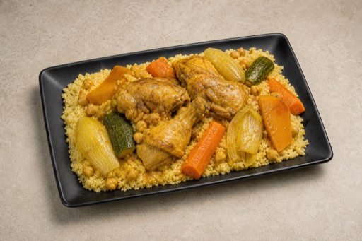 Photorealistic MA Vegetable couscous plate north-african P02 food image by VDAMO