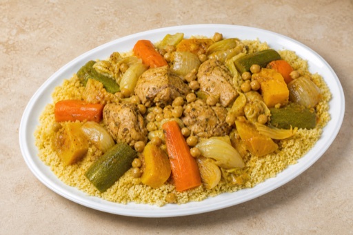 Photorealistic MA Vegetable couscous plate north-african P03 food image by VDAMO