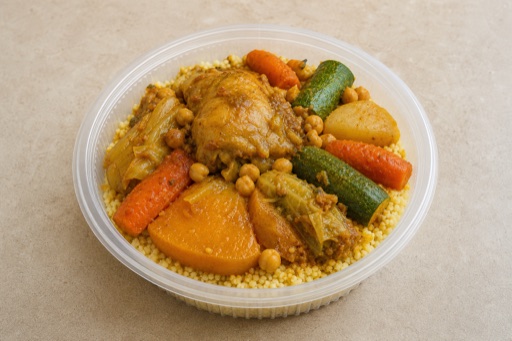 Photorealistic MA Vegetable couscous plate north-african P07 food image by VDAMO