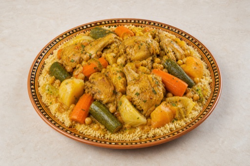 Photorealistic MA Vegetable couscous plate north-african P10 food image by VDAMO