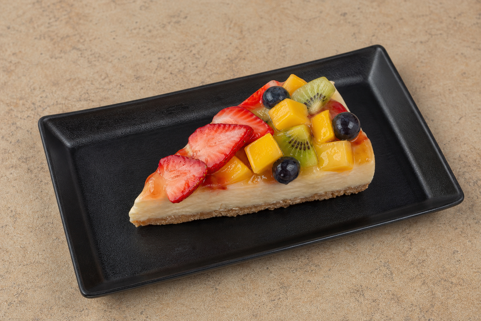 Photorealistic MX Fruit cheesecake slice dessert P02 food image by VDAMO