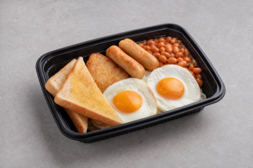Photorealistic MY Breakfast egg plate cafe P06 food image by VDAMO