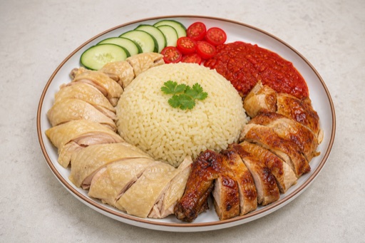 Photorealistic Malaysian chicken rice P10 food image by VDAMO