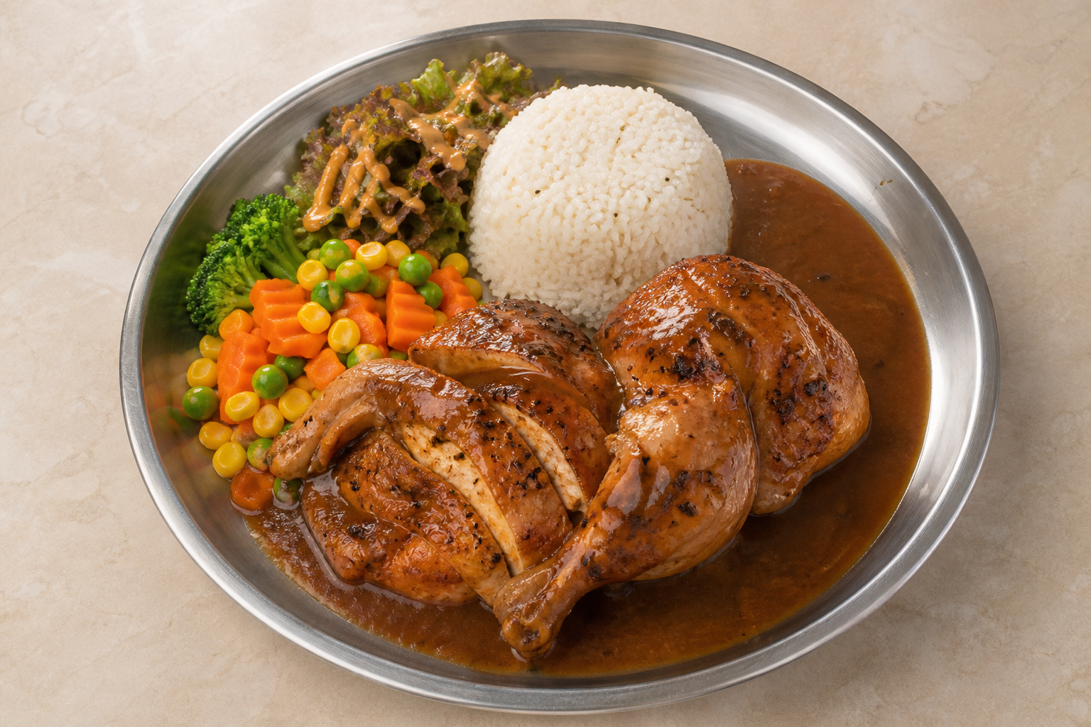 MY Roast chicken meal western P10 — Malaysia dish