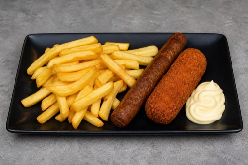 Photorealistic Dutch snack box P02 food image by VDAMO