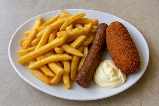 Photorealistic Dutch snack box P03 food image by VDAMO