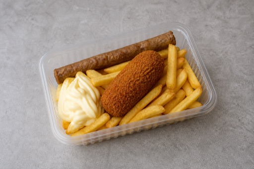 Photorealistic Dutch snack box P07 food image by VDAMO