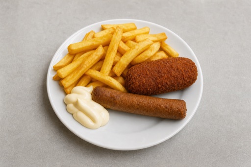 Photorealistic Dutch snack box P09 food image by VDAMO