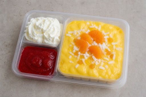 Photorealistic NO Mango pudding cup dessert P08 food image by VDAMO