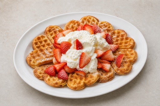 NO Strawberry cream waffle dessert P03 — Norway dish