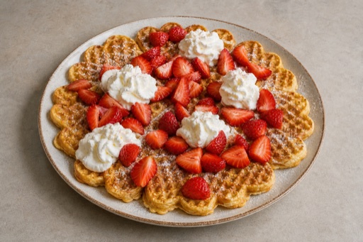 NO Strawberry cream waffle dessert P10 — Norway dish