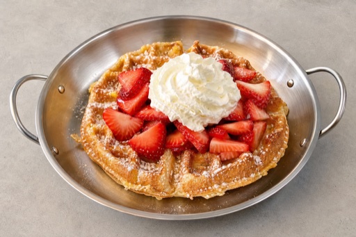 NZ Strawberry cream waffle dessert P05 — New Zealand dish
