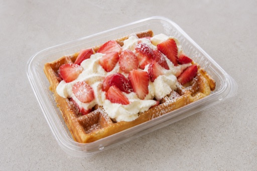 NZ Strawberry cream waffle dessert P07 — New Zealand dish