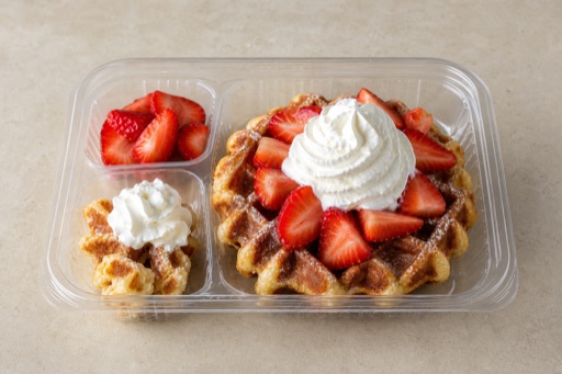 NZ Strawberry cream waffle dessert P08 — New Zealand dish