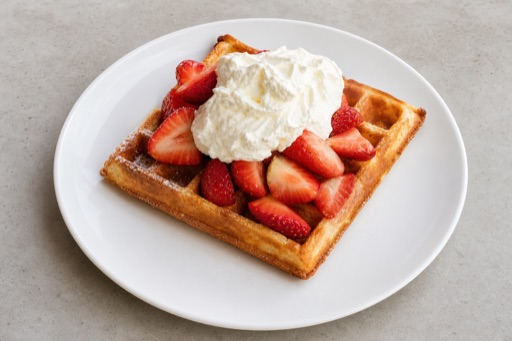 NZ Strawberry cream waffle dessert P09 — New Zealand dish