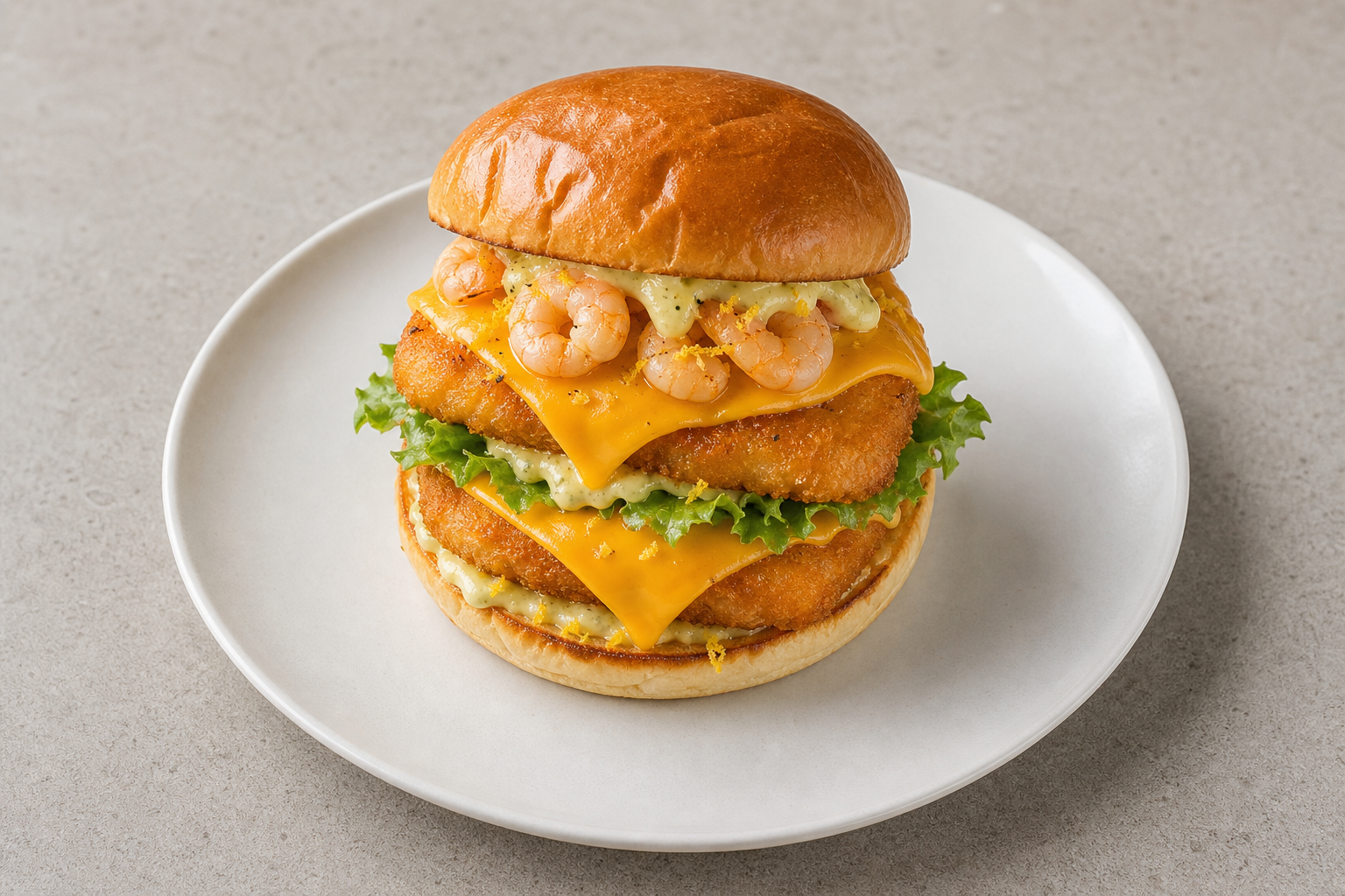 NZ Double cheese burger fast-food P01 — New Zealand dish